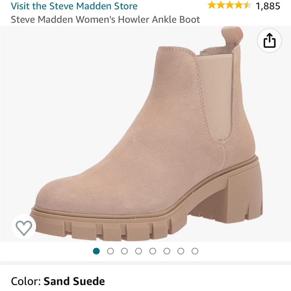 Steve Madden Women's Howler Ankle Boot. Color Sand Suede. Size 9
